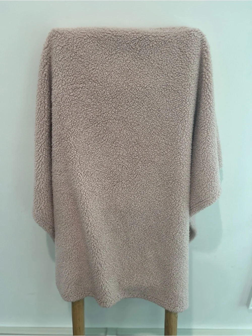 Cozy Blush Pink Sherpa Hooded Wrap Blanket | Animal Ears